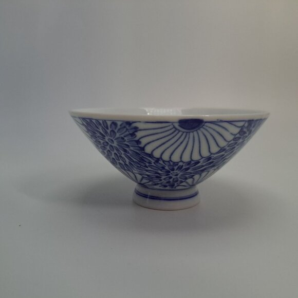 Vintage Otagiri Blue White Floral Ceramic Rice Bowl - Picture 2 of 16
